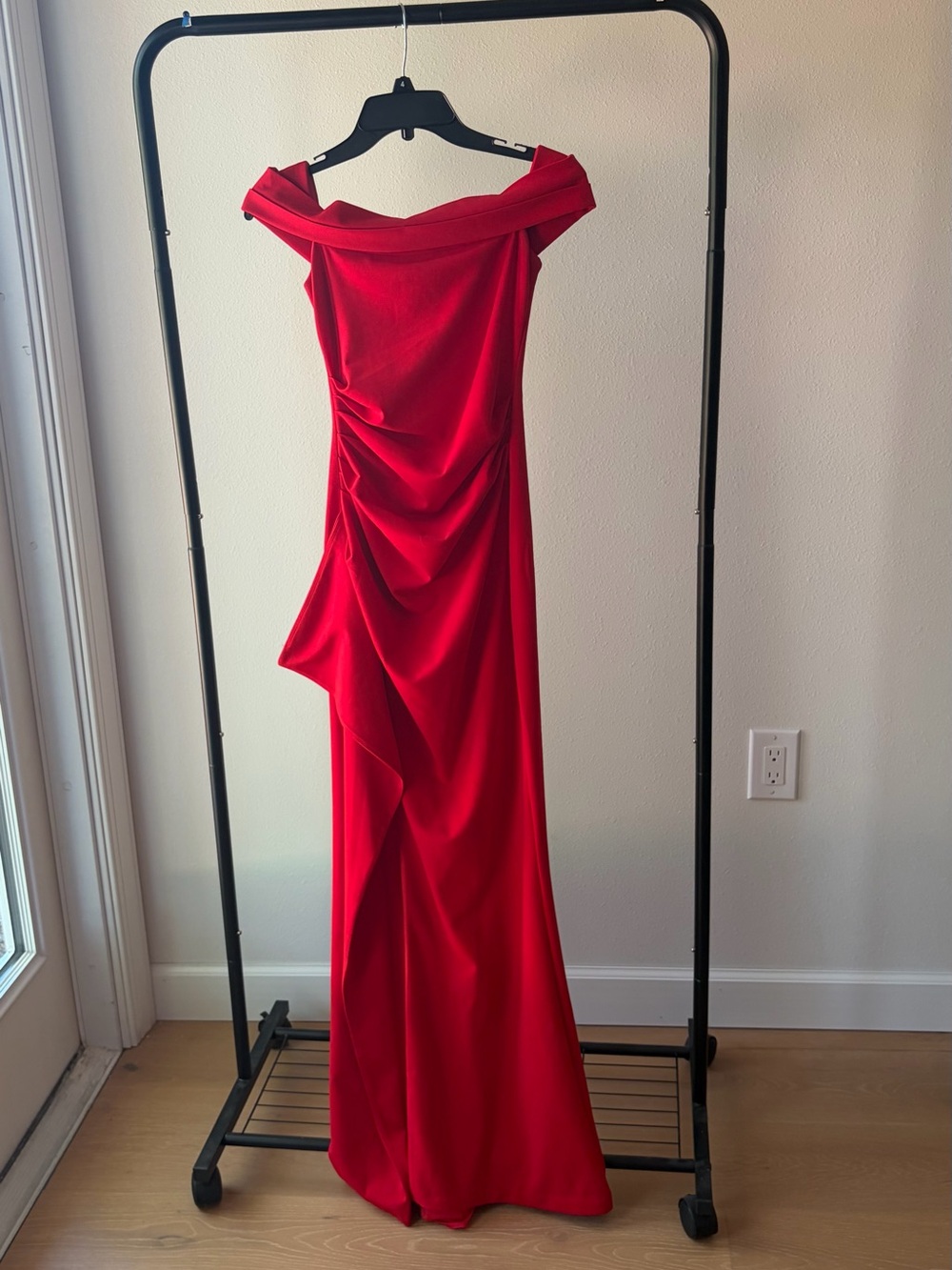 Off-Shoulder Red Formal Gown